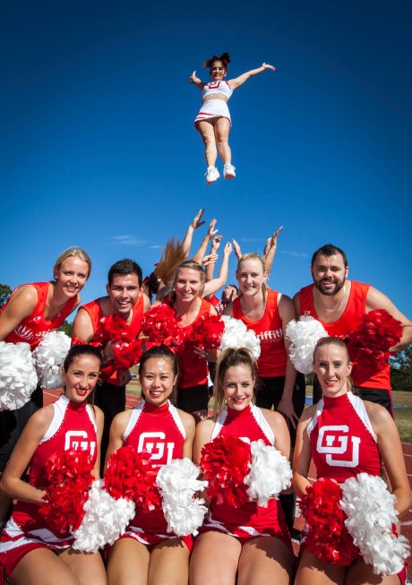 The Griffith Uni Cheer team hard at training for SUG (photo: Rix Ryan Photography)